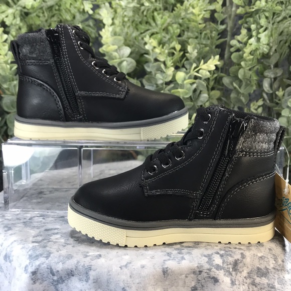 There Abouts Lil Conner Black Casual Hiker Boots with Combo Laces Boys 7M🖤NWT🖤 - Picture 4 of 15